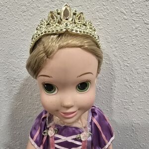 Princess  Rapunzell Doll with Purple Dress and Gold Tiara 15" Tall Doll